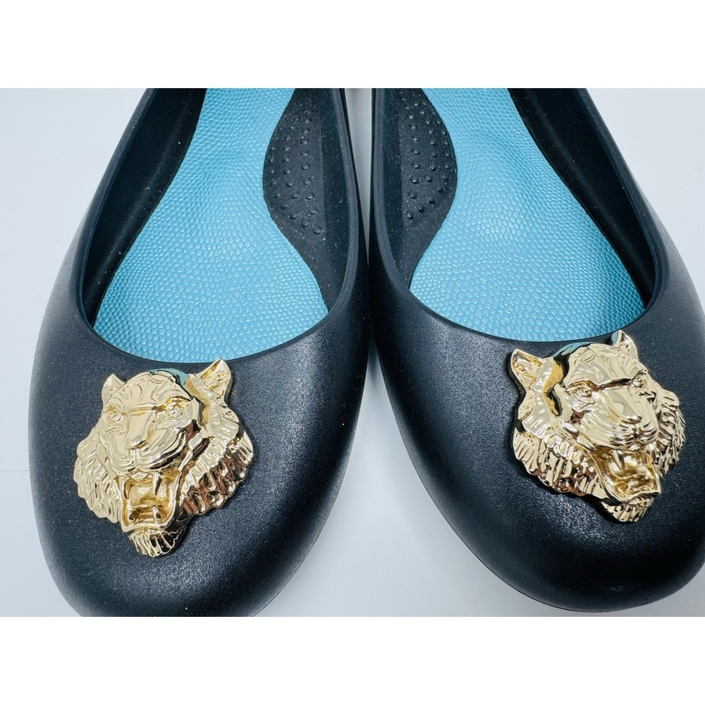 Oka B Okabashi Women's Tiger Ballet Flats Size 10Black Rubber Jelly Slip On Shoe - Picture 2 of 4